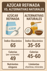 Comparación de Azúcar con Alternativas Naturales